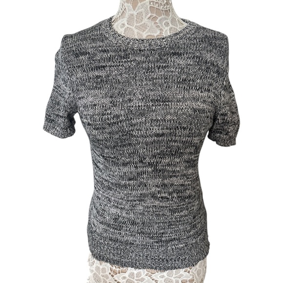 kate spade Sweaters - Kate Spade Black and White Short Sleeve Knit Sweater